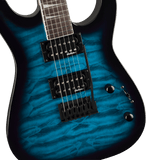 Jackson JS Series Dinky® JS20 DKQ 2PT Amaranth Fingerboard Transparent Blue Burst