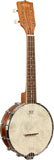 Kala KA-BNJ-MHG-C Natural Mahogany Banjo Concert Ukulele with Bag