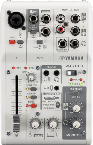 Yamaha AG03MK2 Live Streaming Mixer White