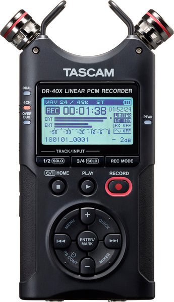 Tascam DR-40X Handheld 4-track Recorder – The Brantford Music Centre