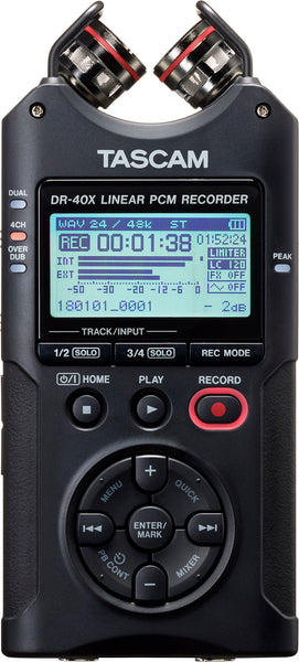 Tascam DR-40X Handheld 4-track Recorder – The Brantford Music Centre