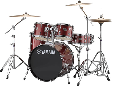 Yamaha Rydeen 5 Piece Drum Kit with Throne & Cymbals In Burgundy Glitter